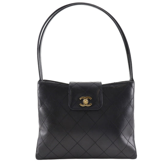 CHANEL Tote Bag lambskin black COCO Mark Bicolole Women