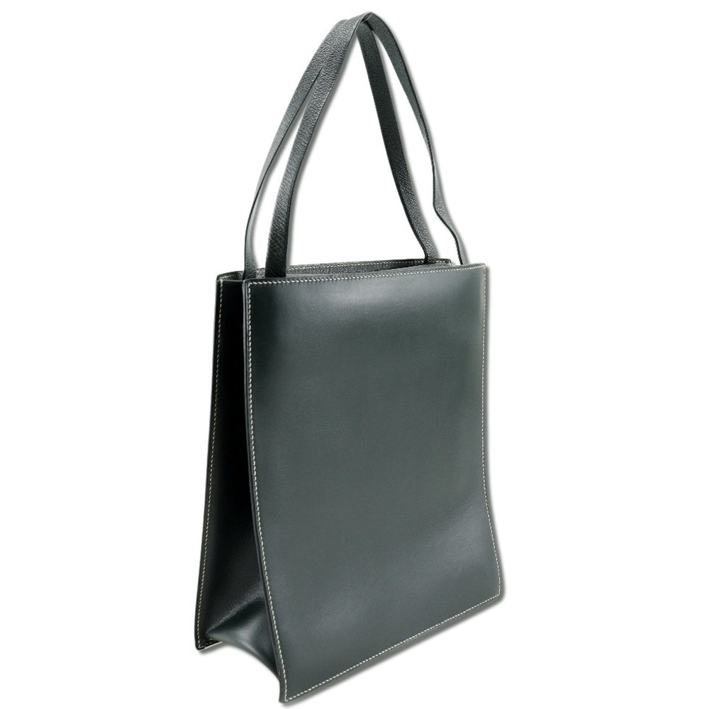 HERMES Handbag Box scarf Dark green Lucy PM