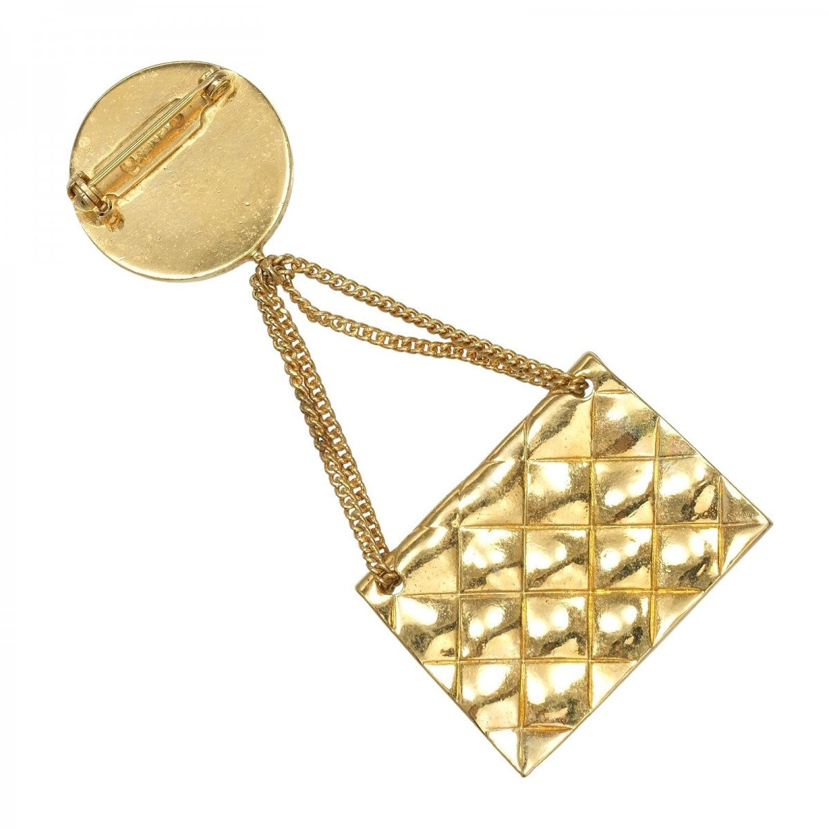 CHANEL Brooch Plated Gold gold Bag motif Matelasse COCO Mark