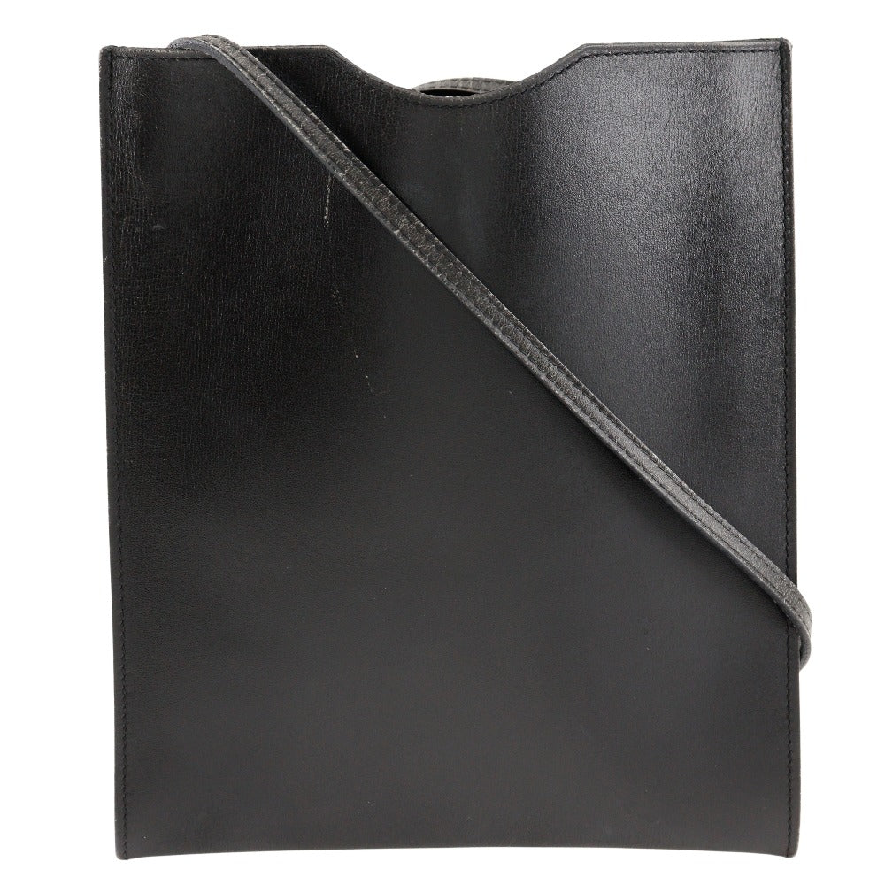 HERMES Shoulder Bag Calfskin black Pochette Omenitu