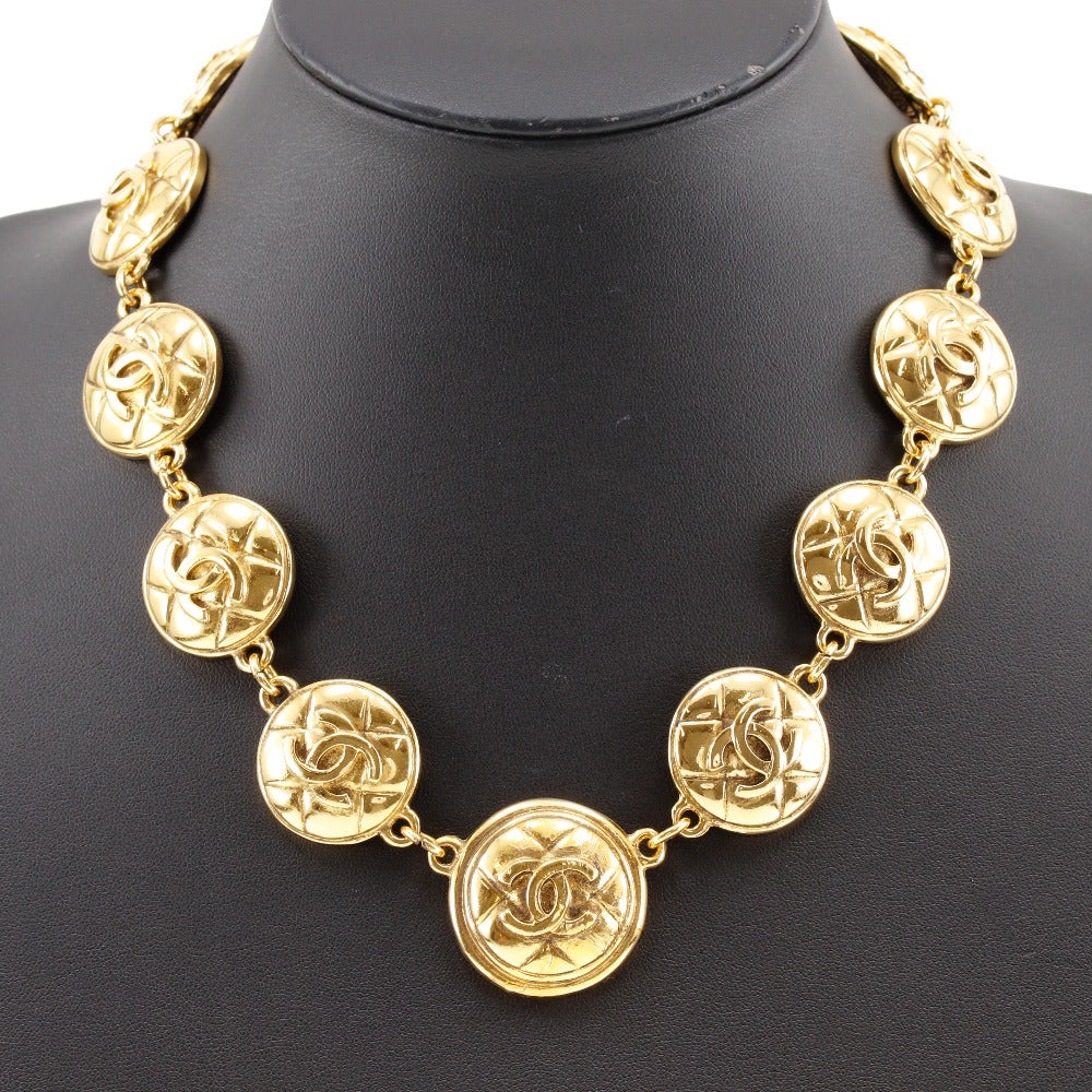 CHANEL Necklace Plated Gold gold vintage Matrasse COCO Mark Women