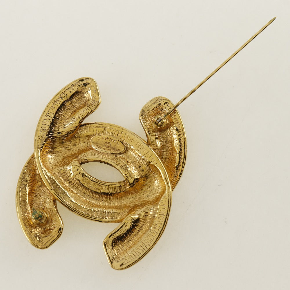 CHANEL Brooch Plated Gold gold Matrasse COCO Mark Women
