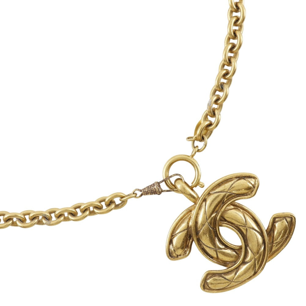 CHANEL Necklace Plated Gold gold vintage COCO Mark