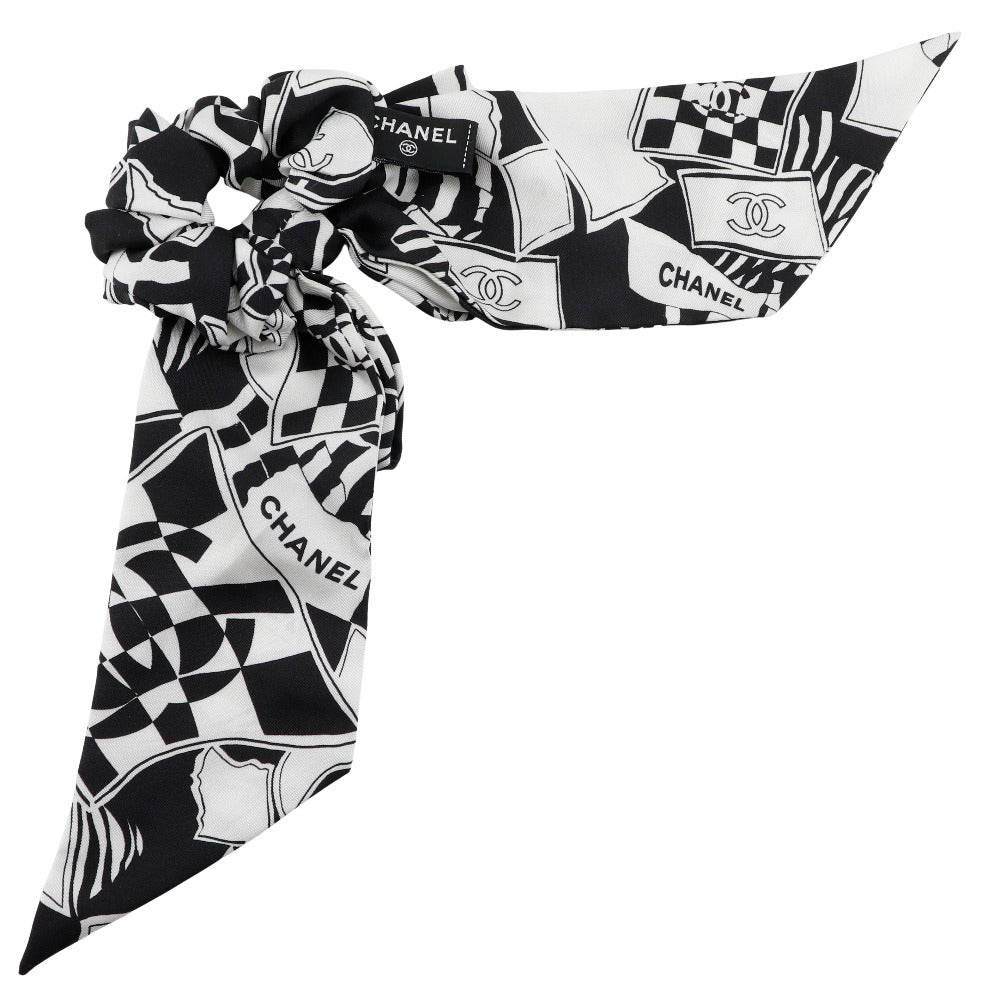 CHANEL Other accessories silk Black / white COCO Mark logo Shush