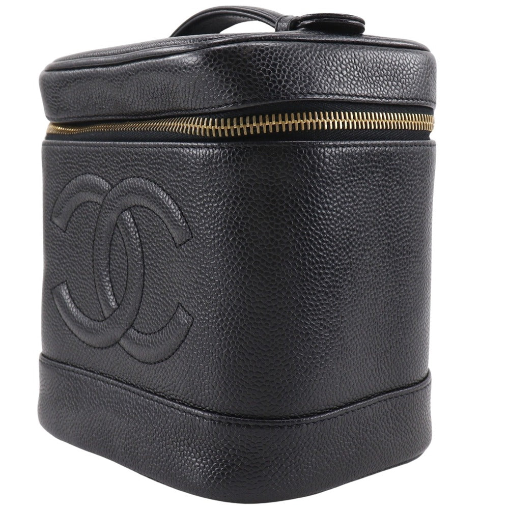 CHANEL Pouch A01998 leather black COCO Mark Vanity