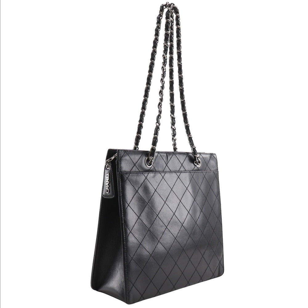 CHANEL Tote Bag Caviar skin black Matrasse Chain tote