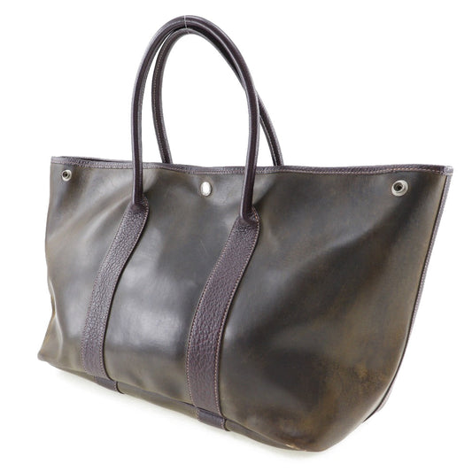 HERMES Tote Bag Amazonia Brown Garden party PM unisex(Unisex) Used