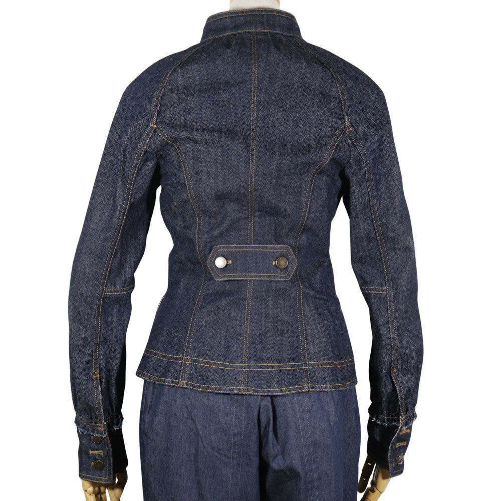 LOUIS VUITTON Denim Jacket Cotton, Polyurethane Navy Logo Button Monogram B Louis Vuitton 34