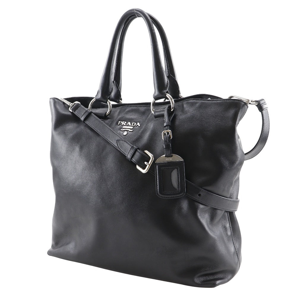 Prada Logo WS7654 Leather Tote Bag