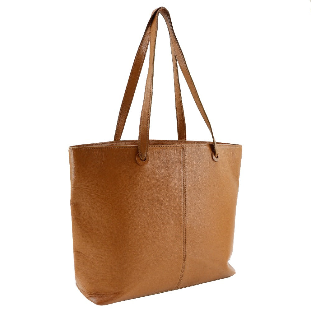 CHANEL Tote Bag leather Brown Logo charm Women