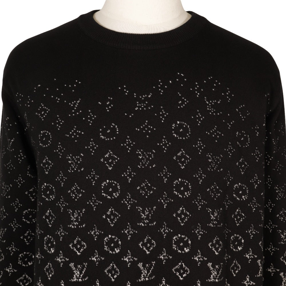 LOUIS VUITTON sweater RM232Q USO HKN44W cotton black Gradation monogram gradient mens M