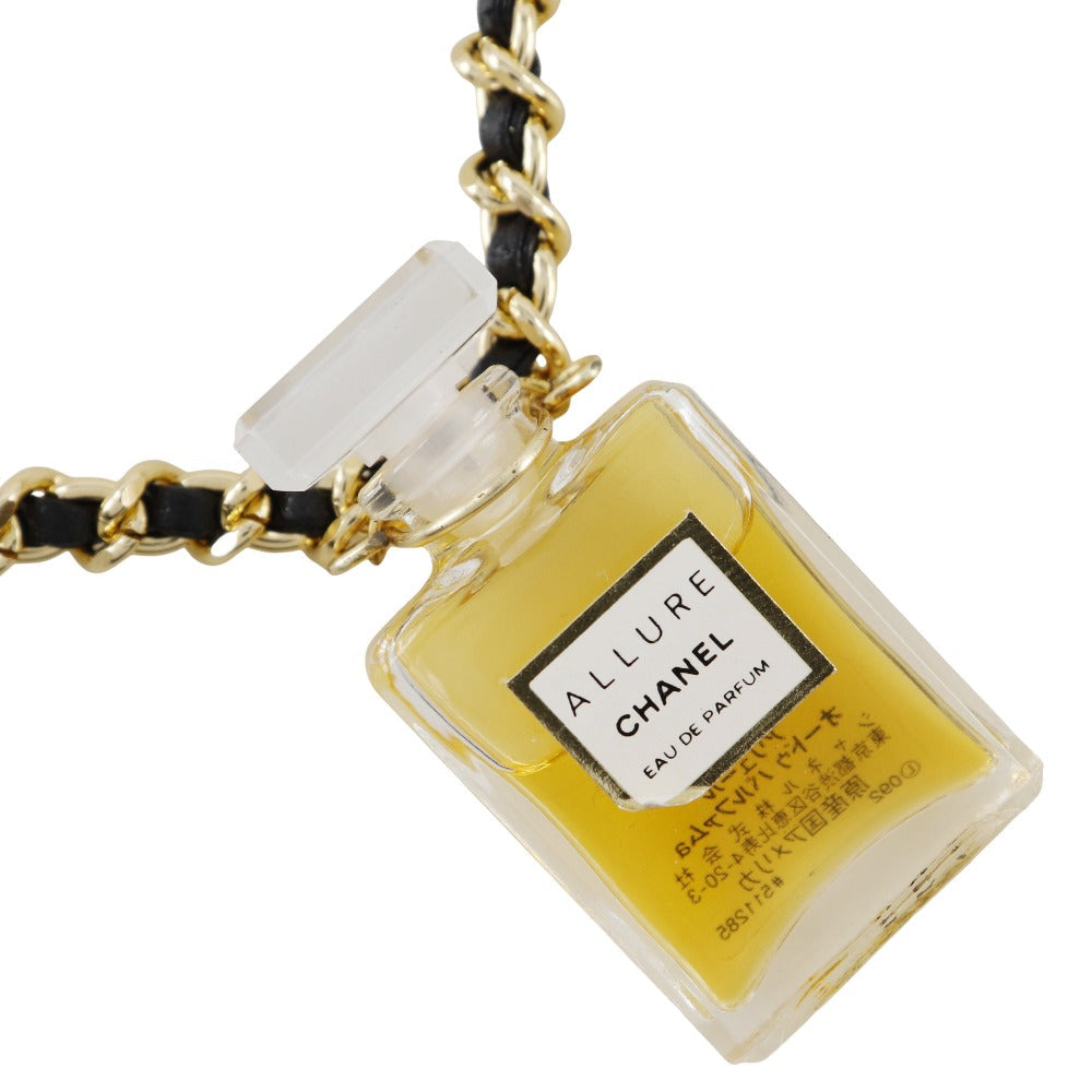 CHANEL Necklace Plated Gold , Leather gold Allure Perfume bottle Women