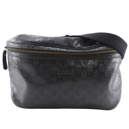 GUCCI Waist bag 211110 PVC black GG implementation Belt bag medium