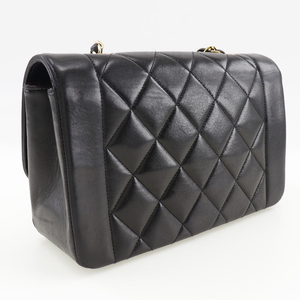 CHANEL Shoulder Bag lambskin black Diana Matrasse COCO Mark ChainShoulder Women