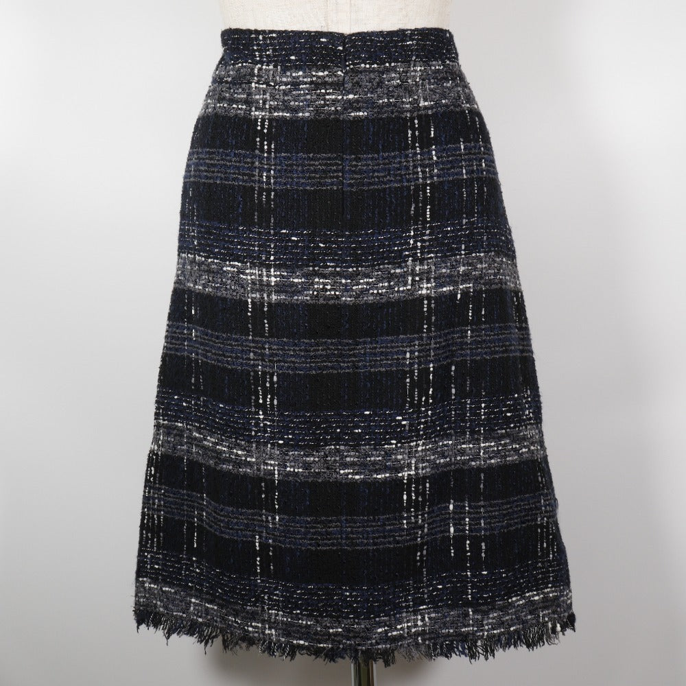 CHANEL skirt P26088V16545 Cotton, Nylon Black / navy tweed 38