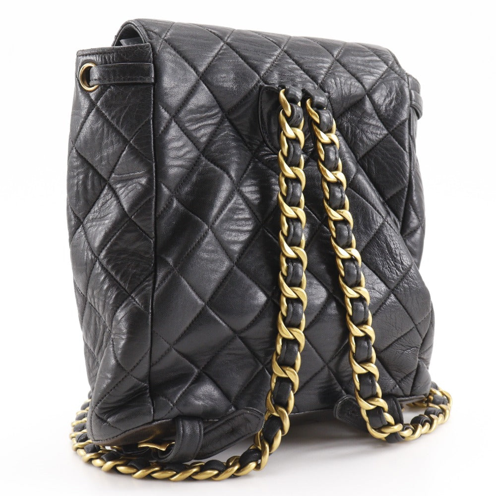 CHANEL Backpack lambskin black vintage Matrasse