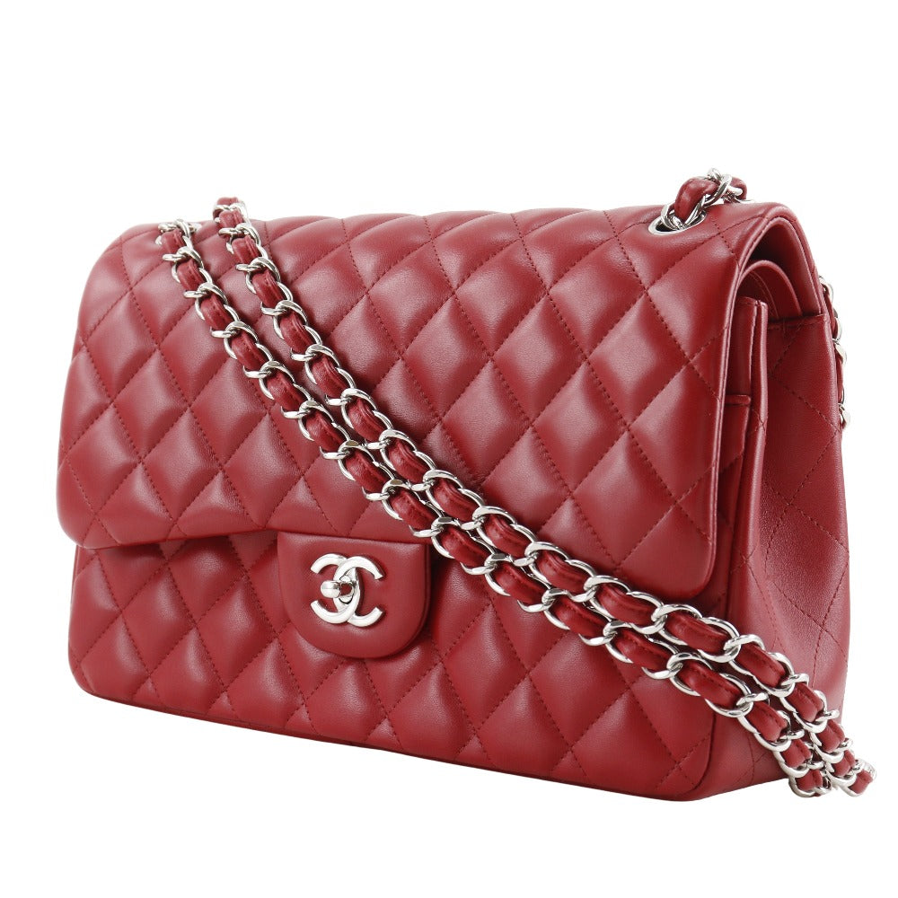 CHANEL Shoulder Bag A58600 lambskin Red Classic Large Chain Shoulder Deca Trasse 30