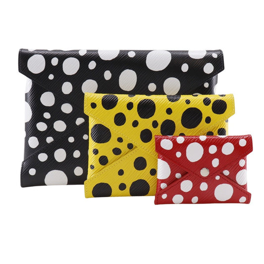 LOUIS VUITTON Clutch bag M81959 Epi Leather Black / yellow / red LVxYK Yayoi Kusama Polka Dots Pochette Kirigami