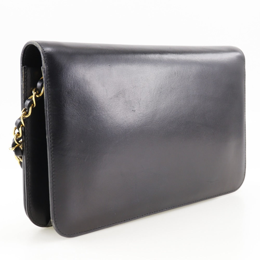 Chanel Chain Shoulder Bag Black Classic Flap