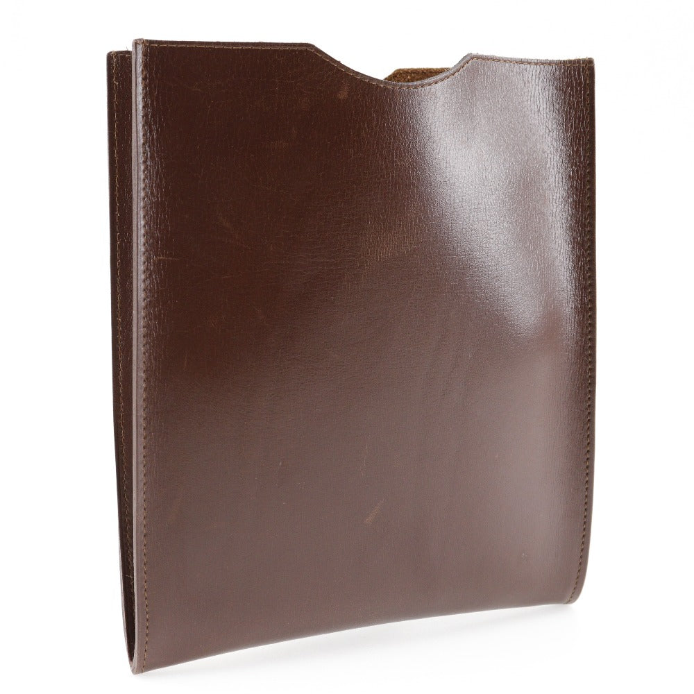 HERMES Shoulder Bag Calfskin Brown Omenitu Women(Unisex)
