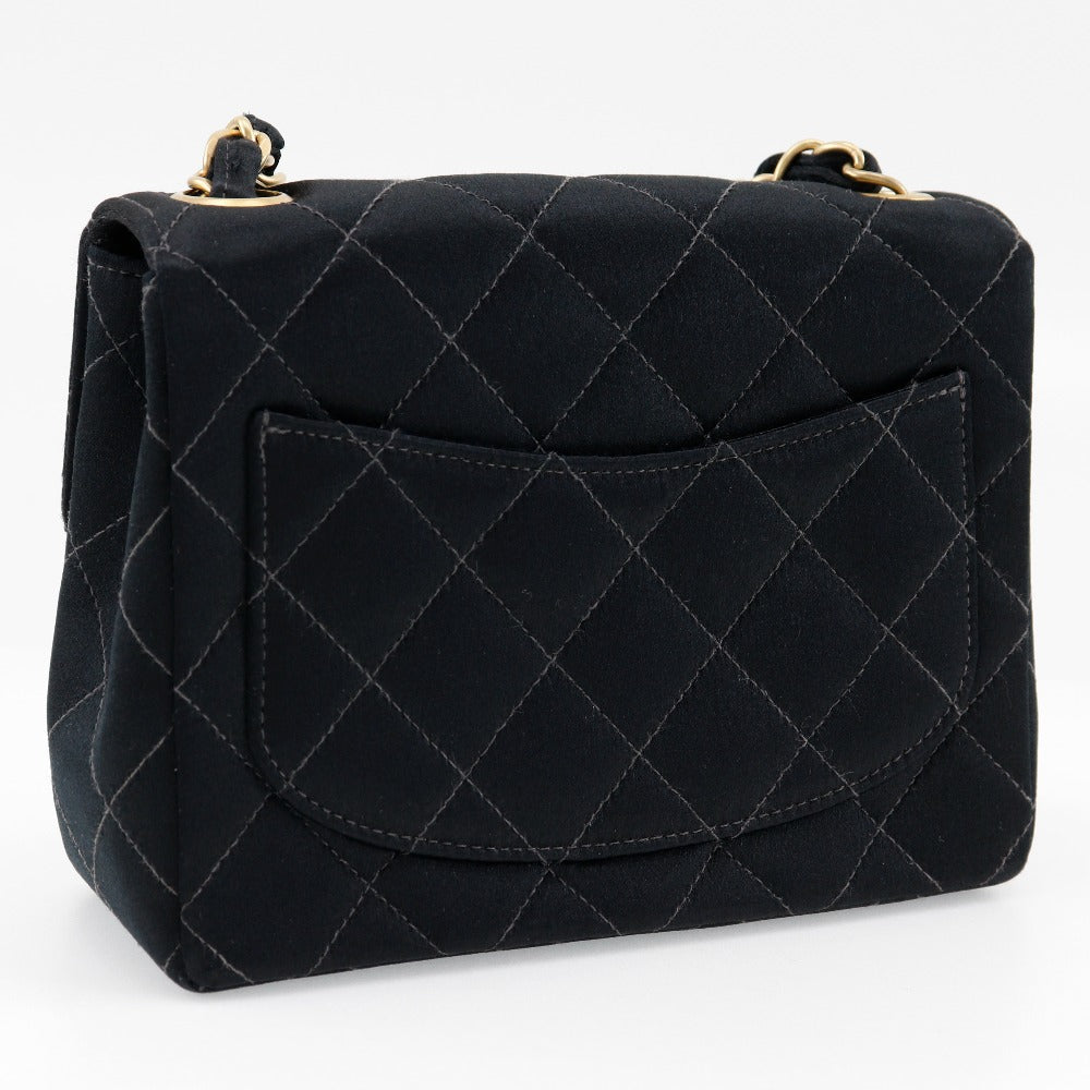 Chanel Satin Mini Chain Shoulder Bag Classic Flap