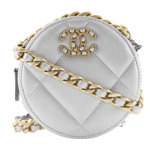 CHANEL Shoulder Bag AP0945 Calfskin Silver Chain clutch chanel 19 Women