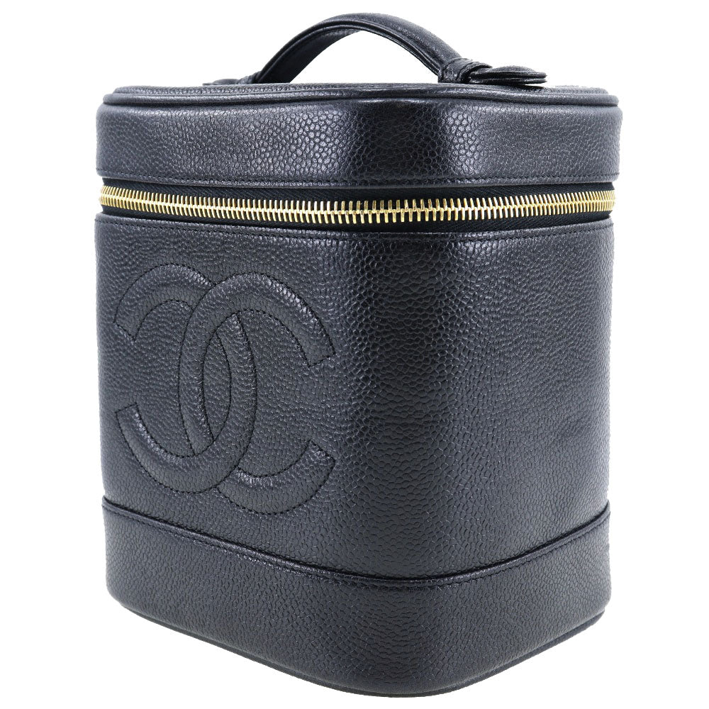 CHANEL Handbag Caviar skin black COCO Mark Vanity Women