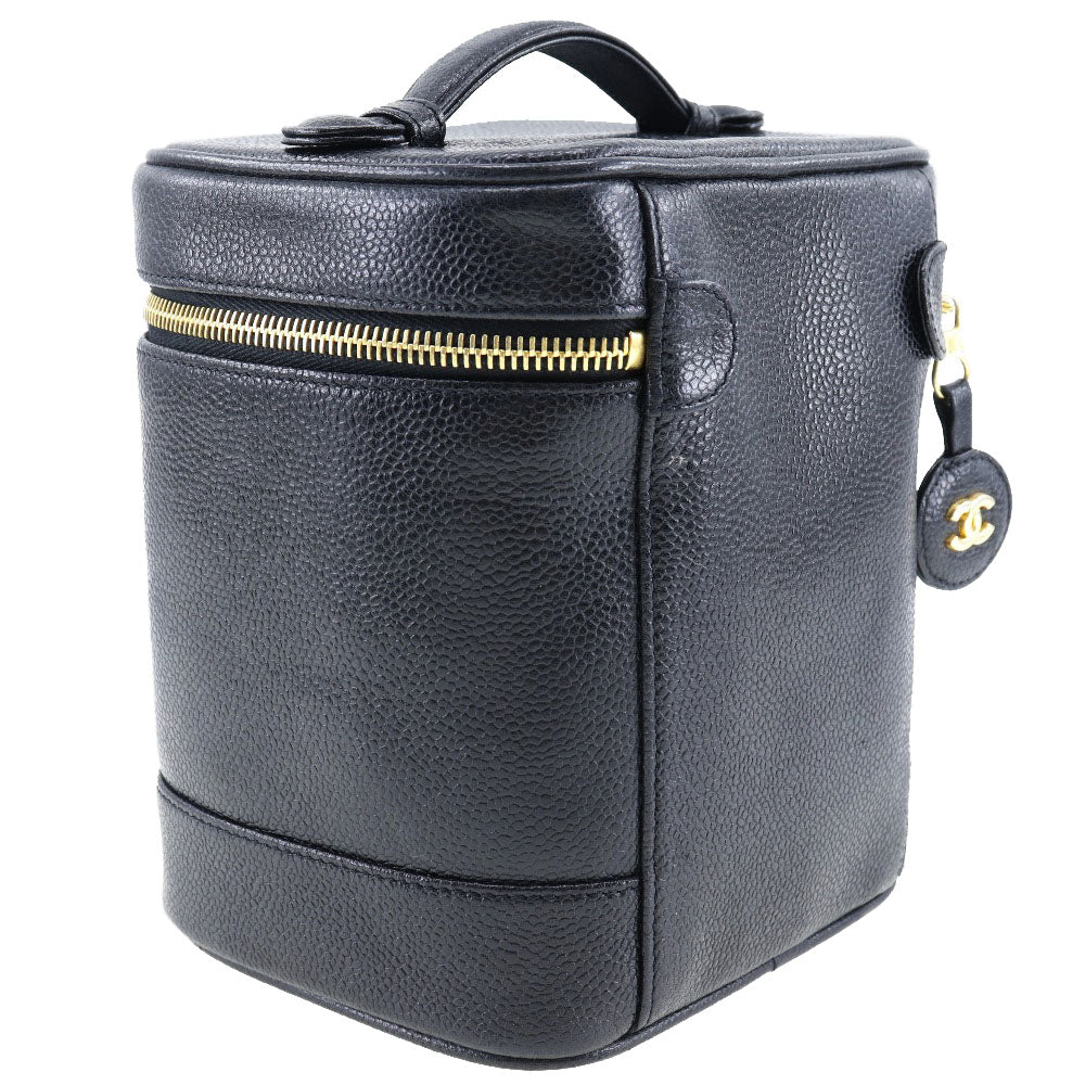 CHANEL Handbag Caviar skin black COCO Mark Vanity Women