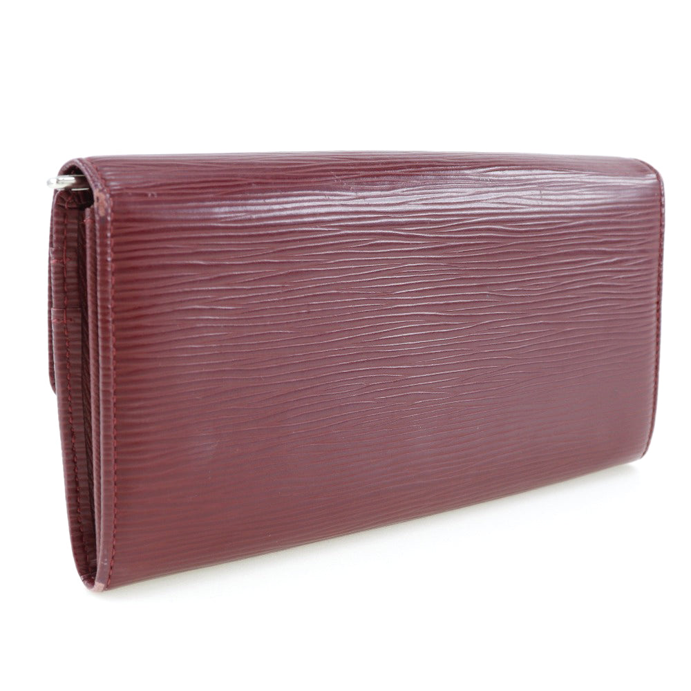 LOUIS VUITTON Long Wallet Purse M6374M Epi Leather Red Portefeuille Sara Women