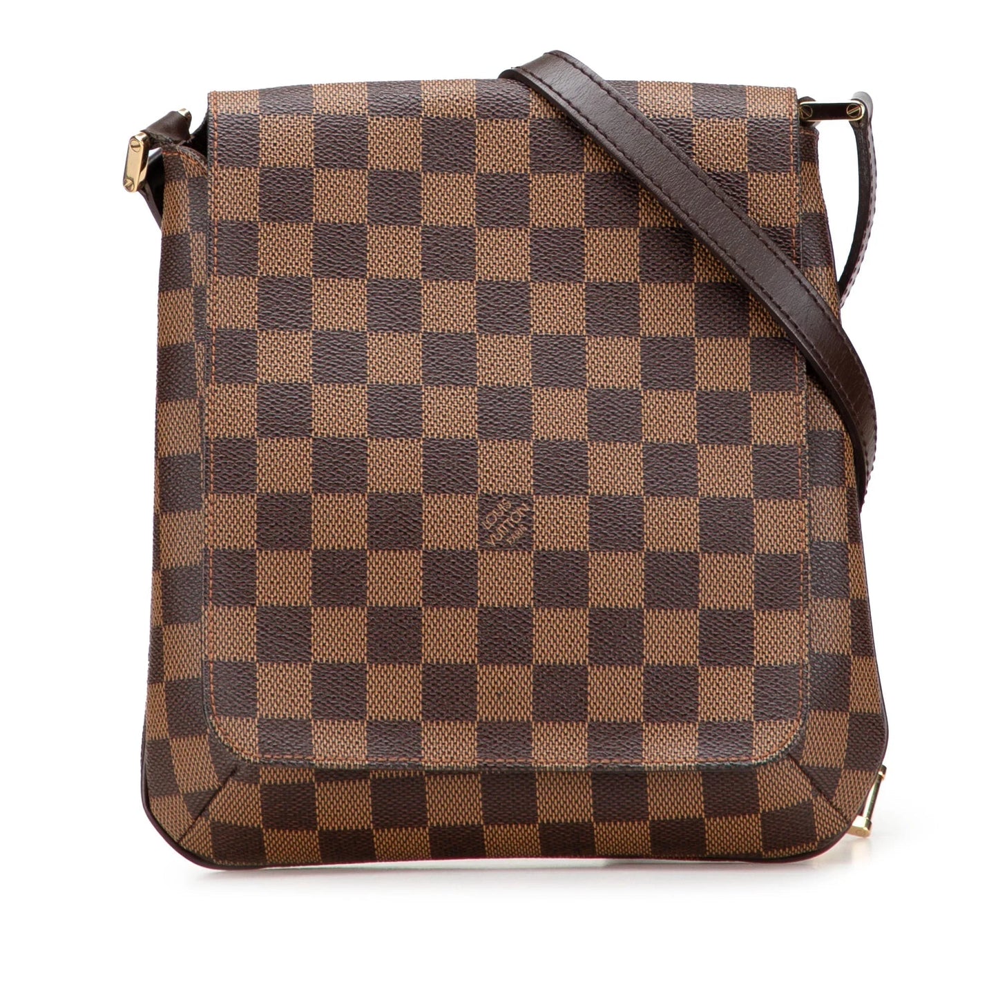 Brown Louis Vuitton Damier Ebene Mtte Salsa Long Strap Crossbody Bag