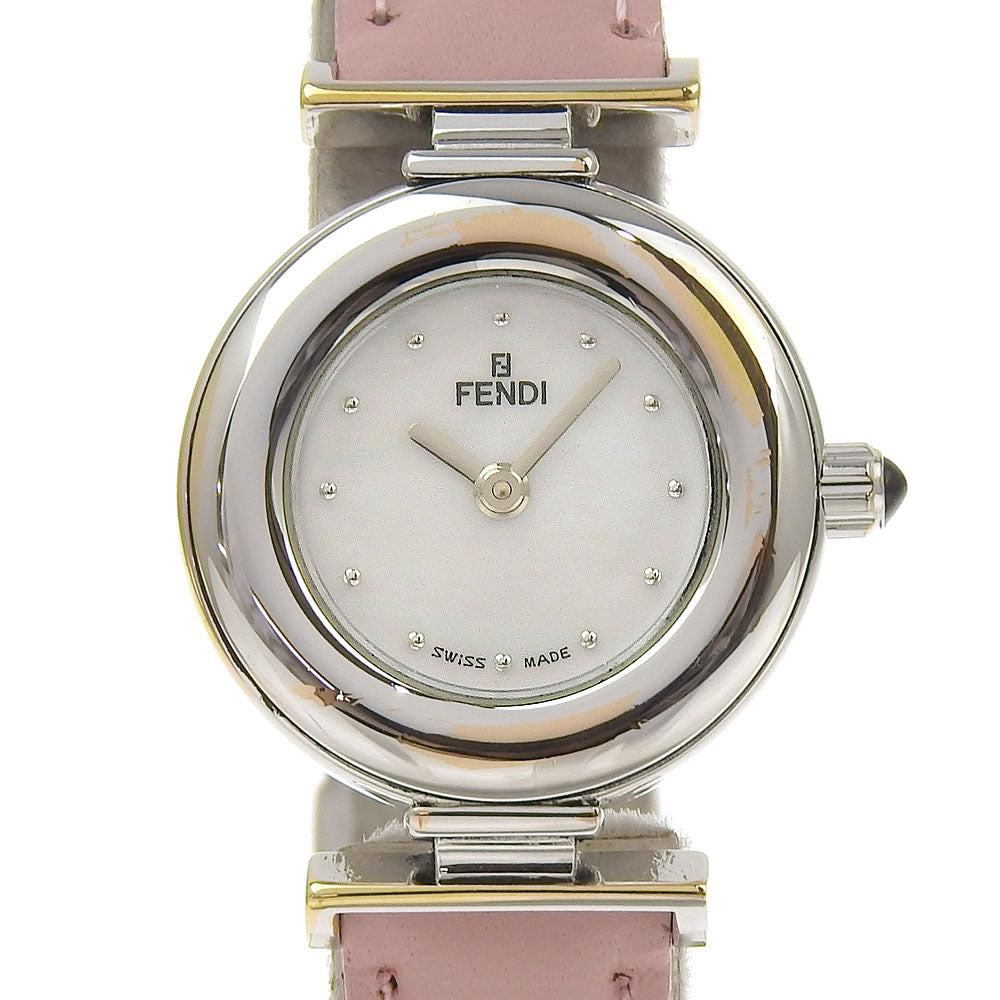 FENDI Watches Quartz 320L Stainless Steel , Embossed Leather white White shell dial Women