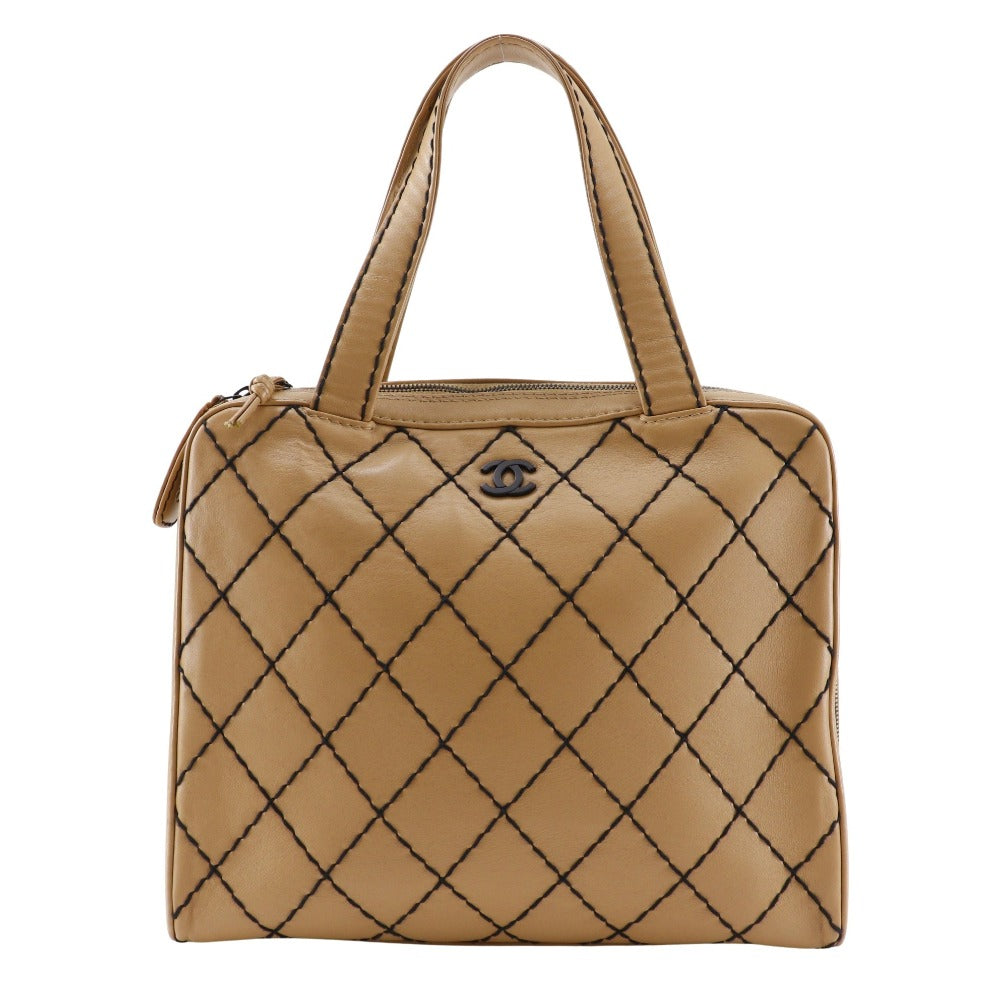 CHANEL Tote Bag A14693 Calfskin beige Wild stitch