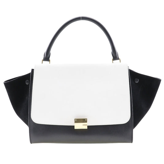 CELINE Handbag 1695430TA Calfskin, suede Black / white medium Trapeze Women