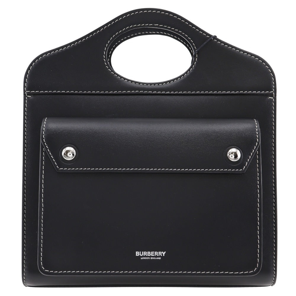 BURBERRY Handbag 8040892 leather black 2WAYShoulder Women