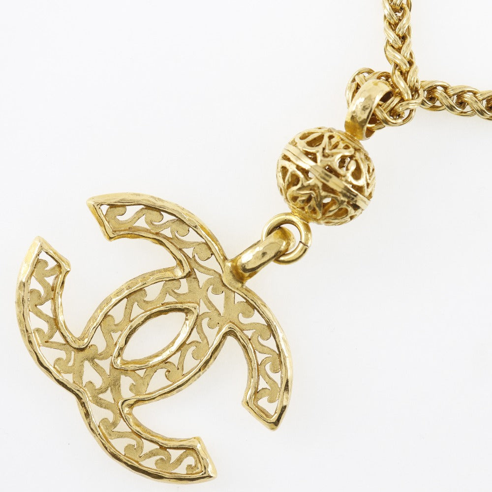 CHANEL Necklace Plated Gold gold Pendant vintage COCO Mark Women
