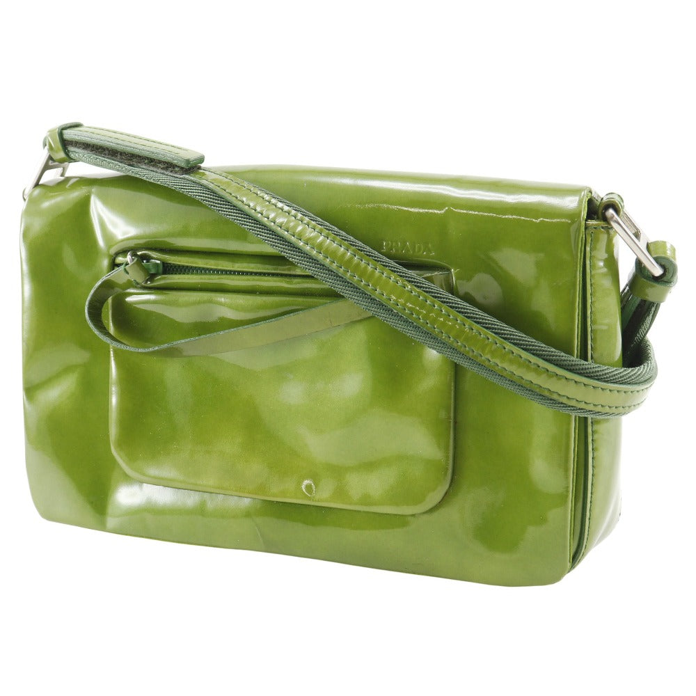 Prada B9645 Patent Leather Shoulder Bag