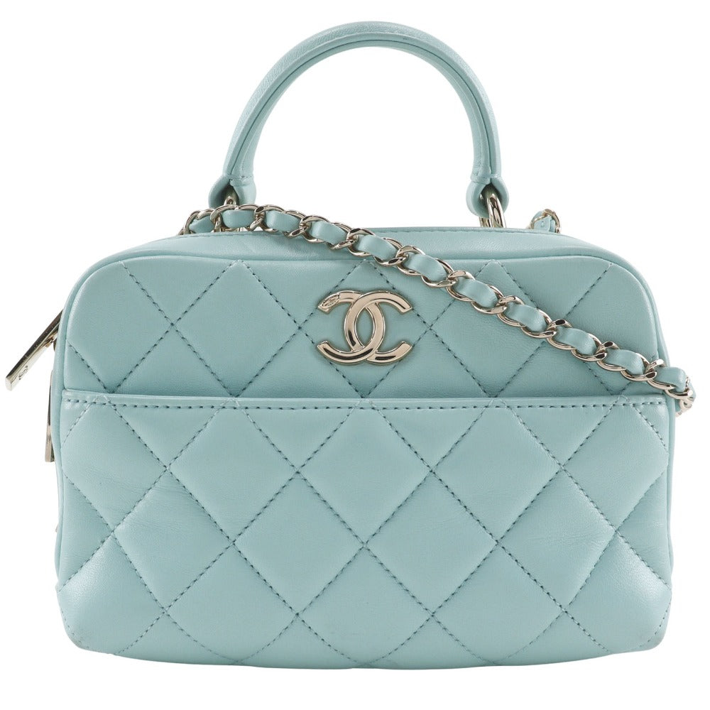 CHANEL Handbag Calfskin light blue 2WAYShoulder Matrasse Trendy COCO Mark Women