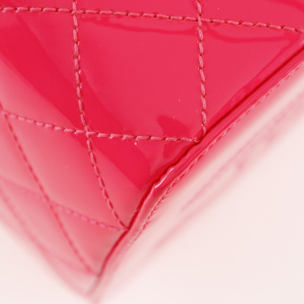 CHANEL Handbag Patent leather pink Party bag Matrasse Vanity Women