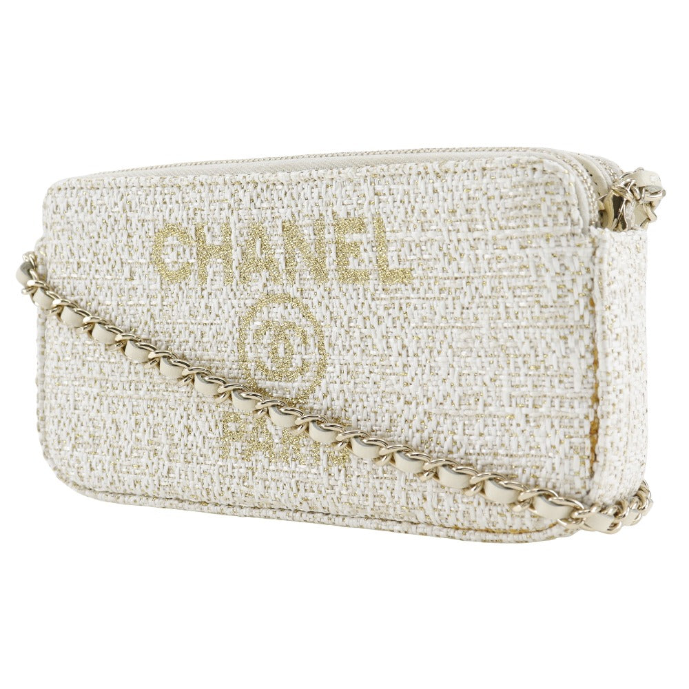 Chanel Tweed Deauville Chain Shoulder Bag Classic Flap