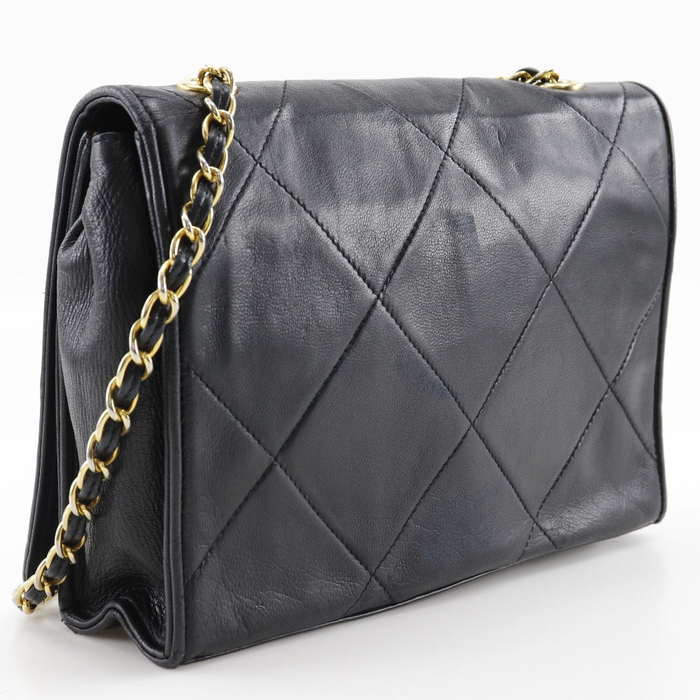 CHANEL Shoulder Bag lambskin black Matrasse Diamond stitch ChainShoulder Women