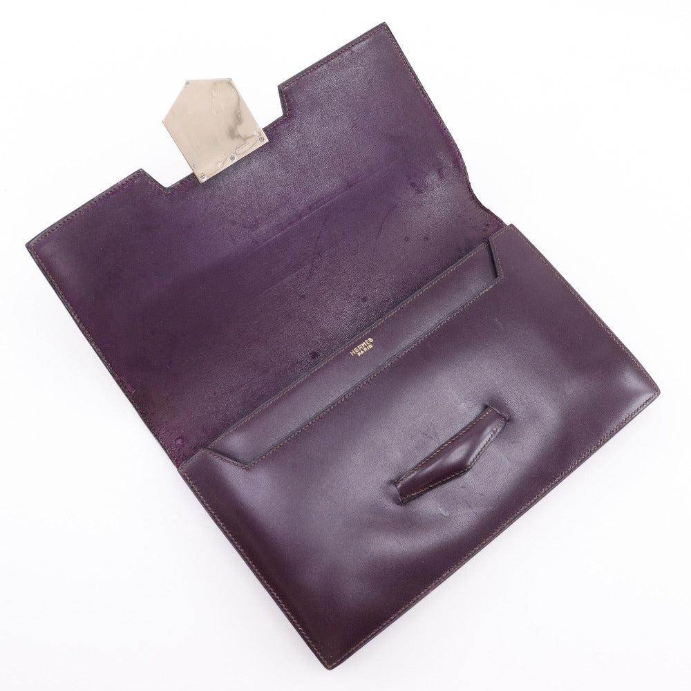 HERMES Clutch bag Box scarf Bordeaux vintage Fako Women Used