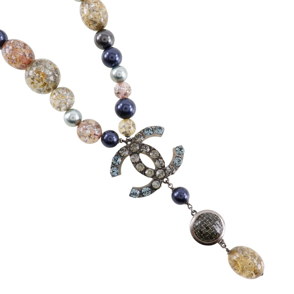 CHANEL Necklace Metal, Faux Pearl, Rhinestone multicolor COCO Mark Women