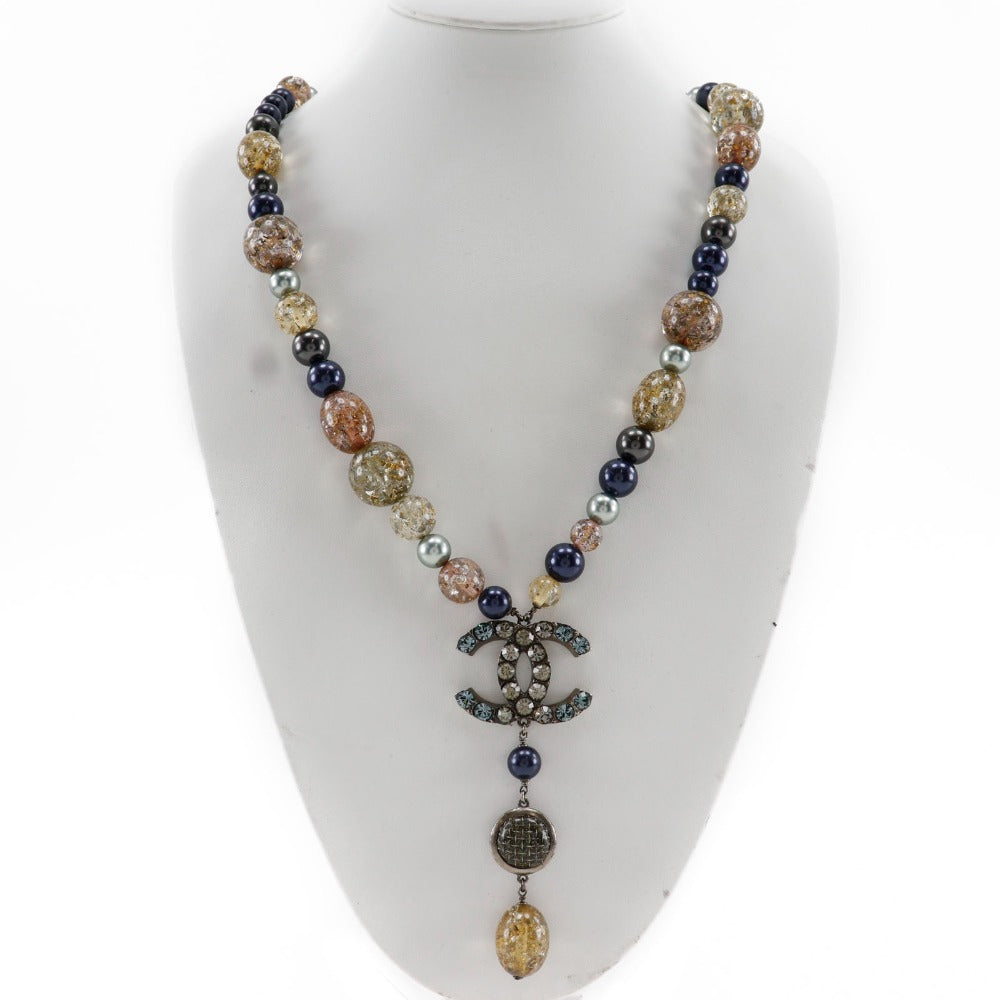 CHANEL Necklace Metal, Faux Pearl, Rhinestone multicolor COCO Mark Women