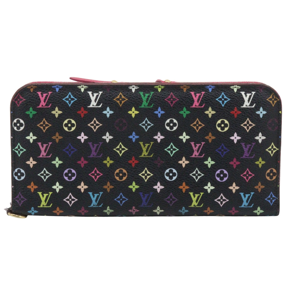 LOUIS VUITTON Long Wallet Purse M93754 Monogram multicolor Black / pink Portefeuille Ansolit Women
