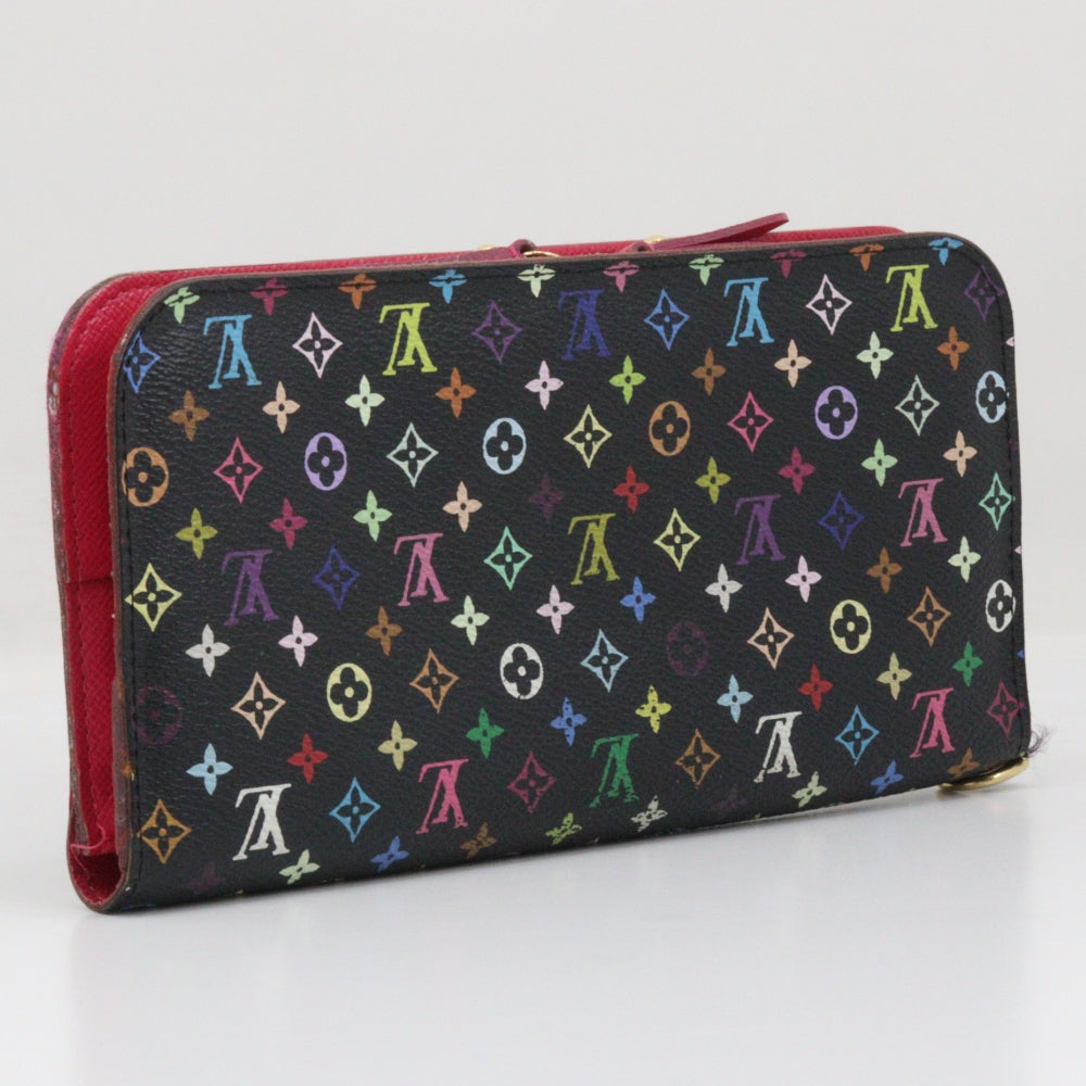 LOUIS VUITTON Long Wallet Purse M93754 Monogram multicolor Black / pink Portefeuille Ansolit Women