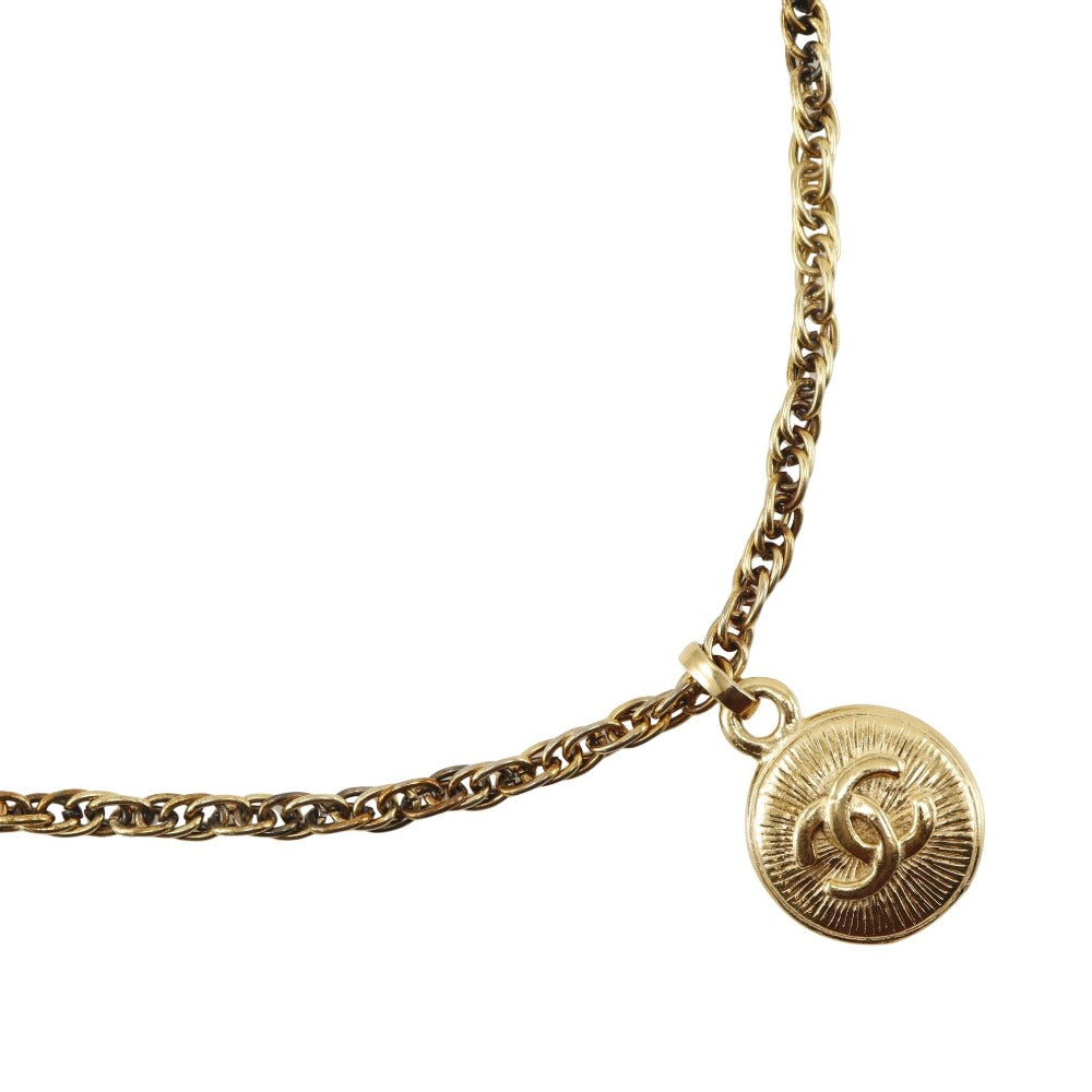 CHANEL Necklace Plated Gold gold vintage COCO Mark Women