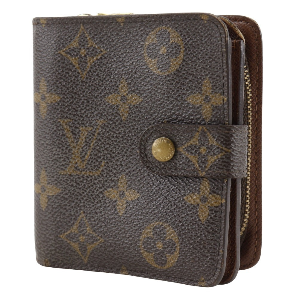 LOUIS VUITTON Bifold Wallet M61667 Monogram canvas Brown Compact zip unisex(Unisex)
