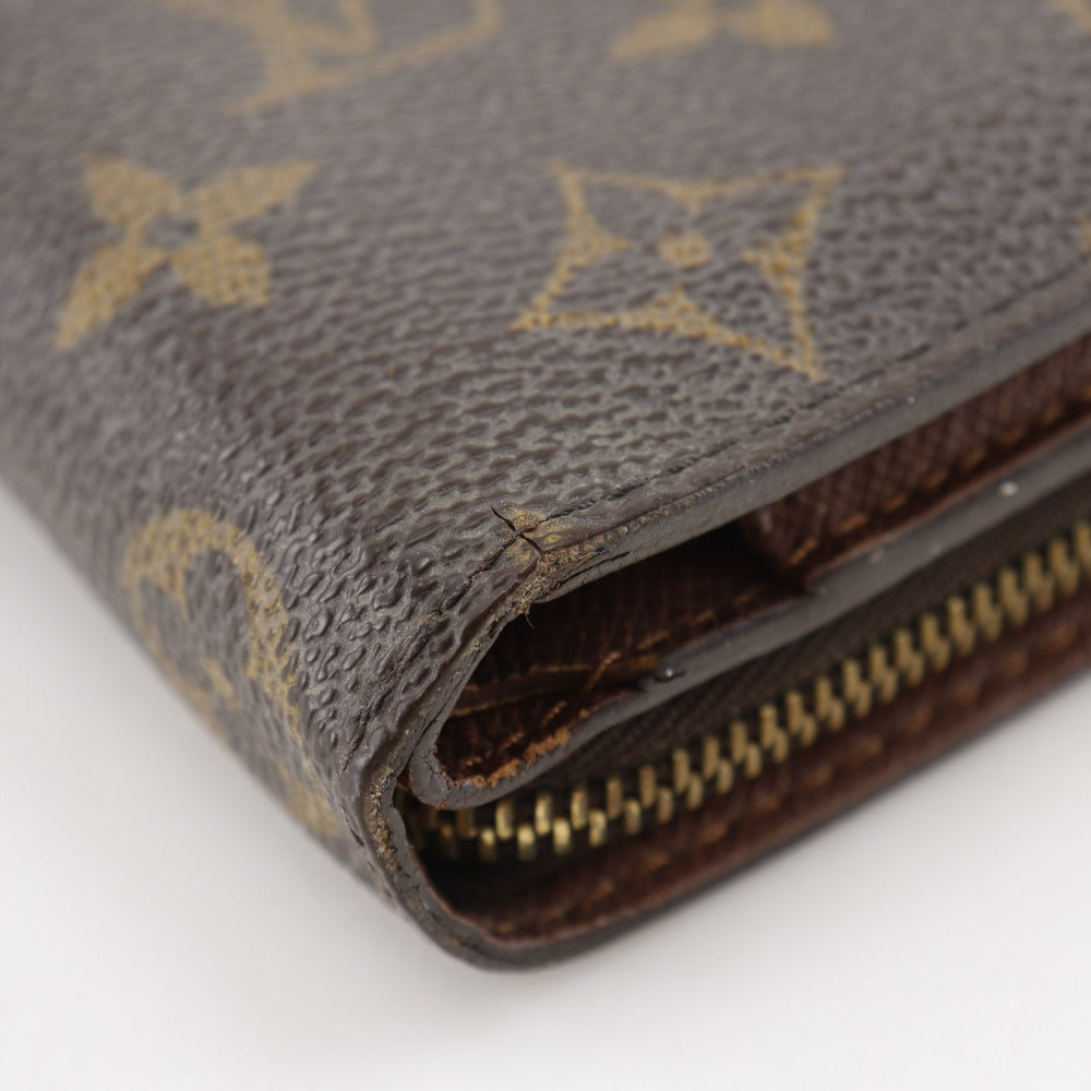 LOUIS VUITTON Bifold Wallet M61667 Monogram canvas Brown Compact zip unisex(Unisex)
