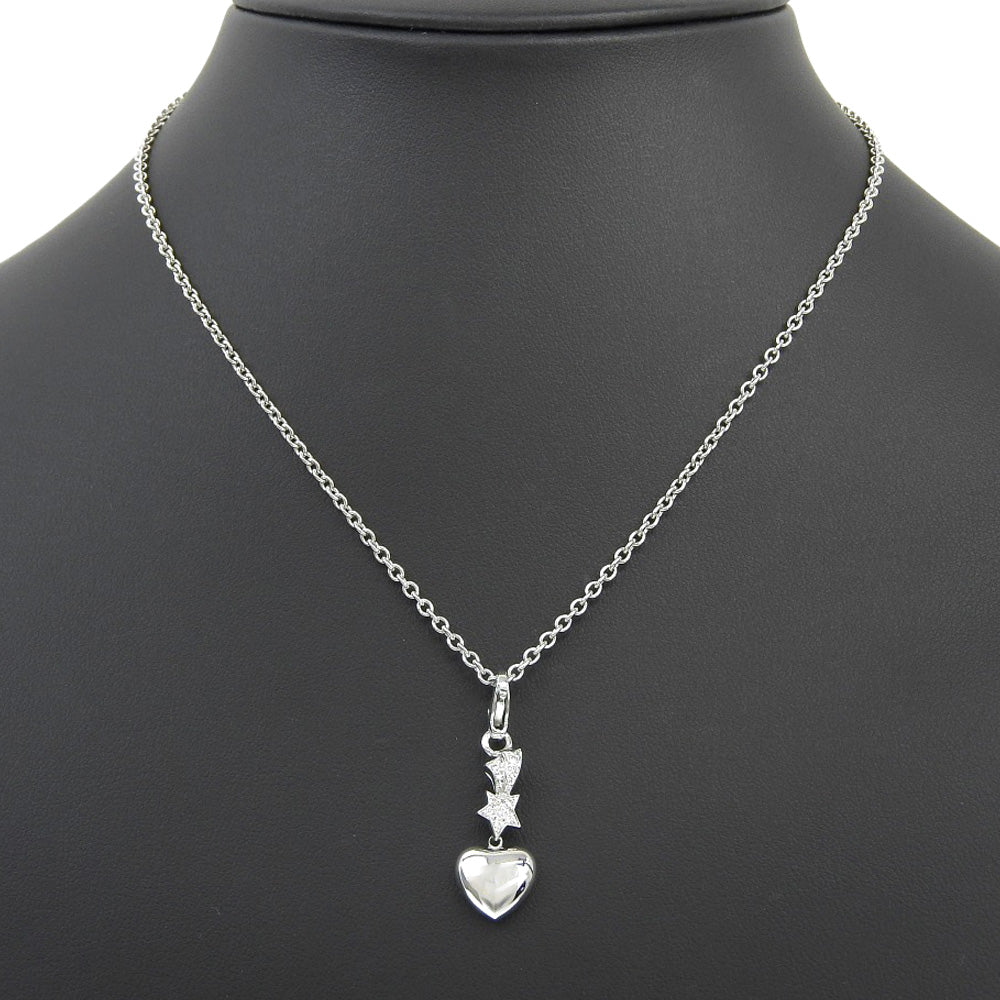 CHANEL Necklace K18 white gold Silver comet Women