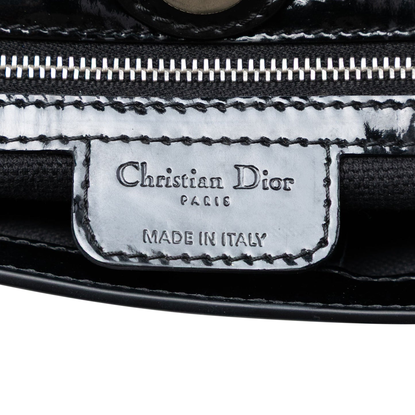 Black Dior Diorissimo Trotter Patent Tote